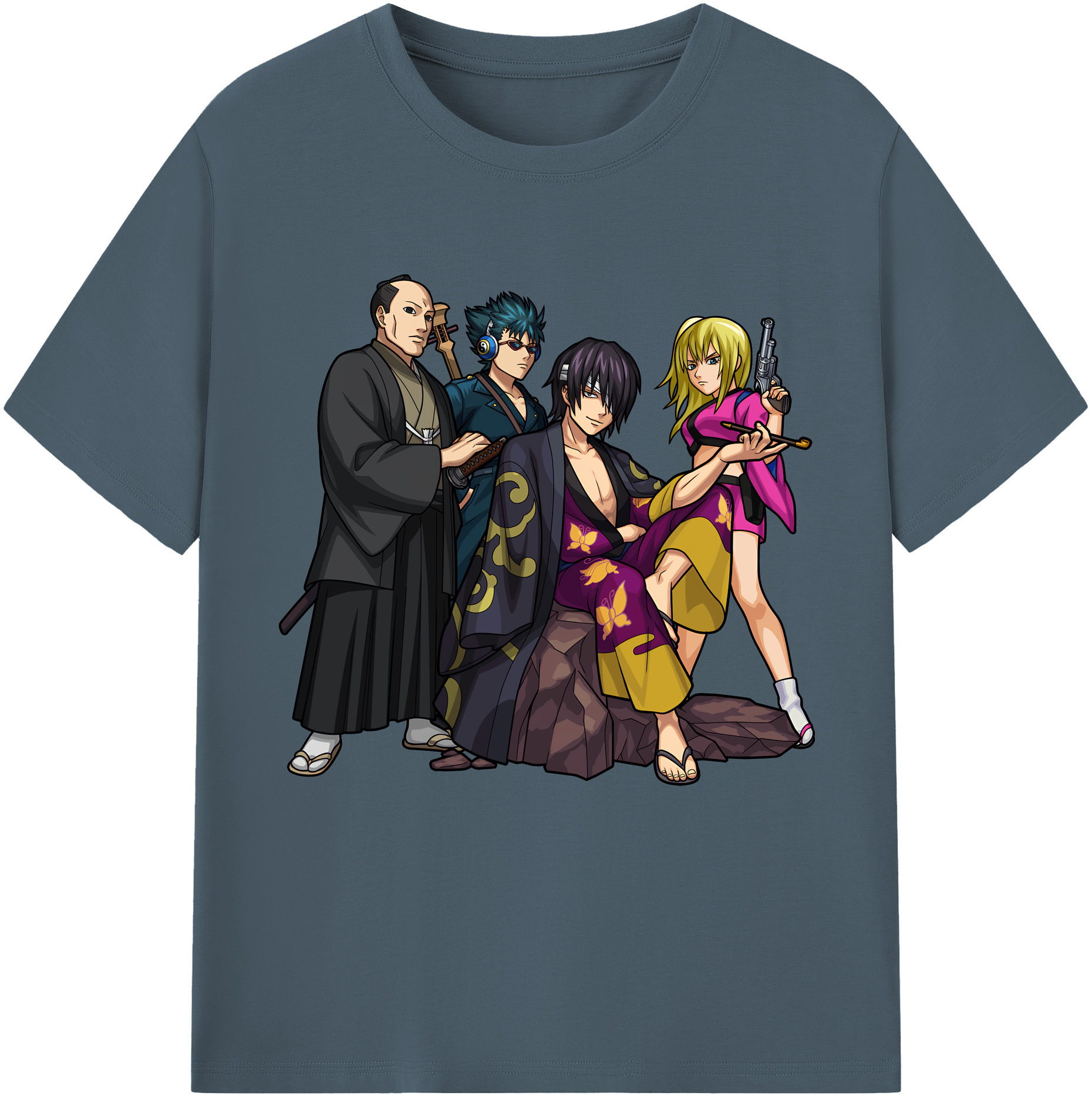 （画像用） ぎんたま 坂田銀時（さかたぎんとき） 神楽 志村新八（しむら しんぱち） GINTAMA Sakata Gintoki Kagura Shimura Shinpachi 綿100％半袖Tシャツ（フロントプリント）